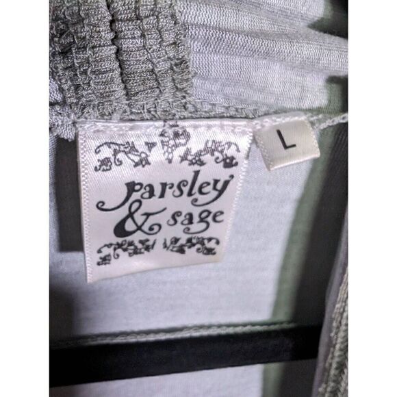 Parsley And Sage Sleeveless Cardigan Boho Open Drape Waterfall Gray Printed Wome - Picture 3 of 4